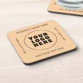 Eenvoudige minimalistische aangepaste Logo en teks Bier Onderzetter (Linkerzijde)