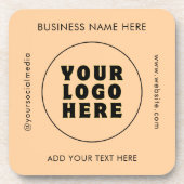 Eenvoudige minimalistische aangepaste Logo en teks Bier Onderzetter (Voorkant)