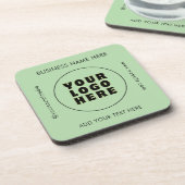 Eenvoudige minimalistische aangepaste Logo en teks Bier Onderzetter (Linkerzijde)