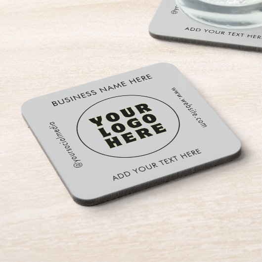 Eenvoudige minimalistische aangepaste Logo en teks Bier Onderzetter (Linkerzijde)