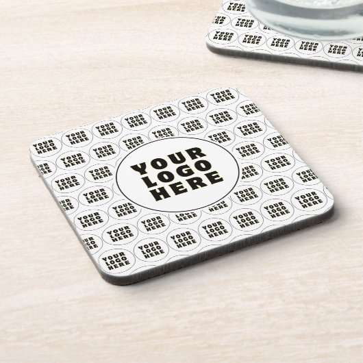 Eenvoudige minimalistische aangepaste Logo en teks Bier Onderzetter (Linkerzijde)