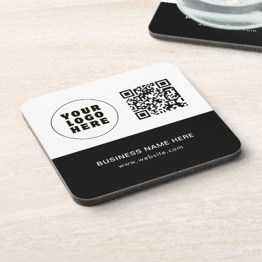 Eenvoudige minimalistische aangepaste Logo en teks Bier Onderzetter (Linkerzijde)