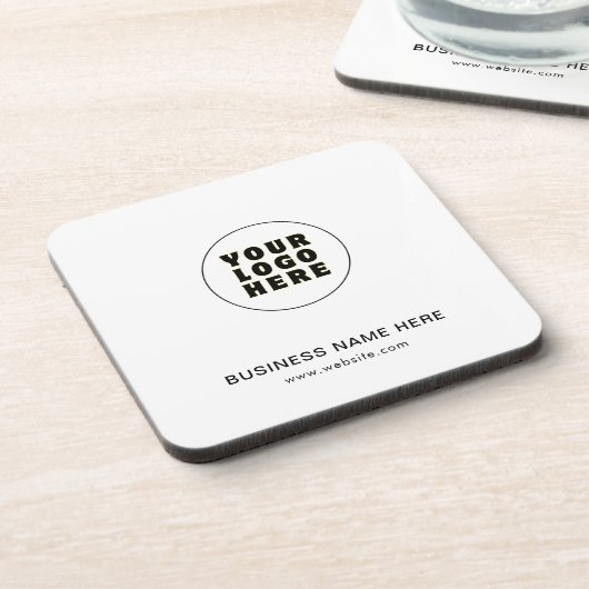 Eenvoudige minimalistische aangepaste Logo en teks Bier Onderzetter (Linkerzijde)