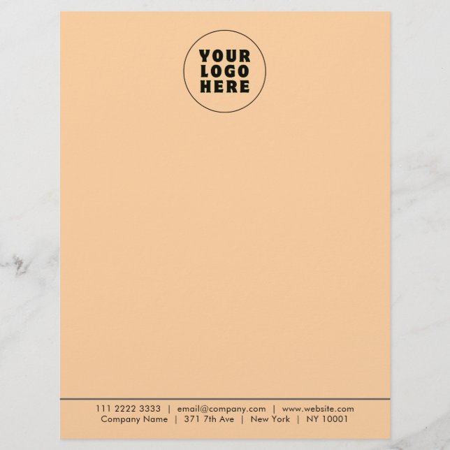 Eenvoudige minimalistische aangepaste Logo en teks Briefhoofd (Voorkant)