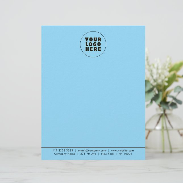 Eenvoudige minimalistische aangepaste Logo en teks Briefhoofd (Staand voorkant)