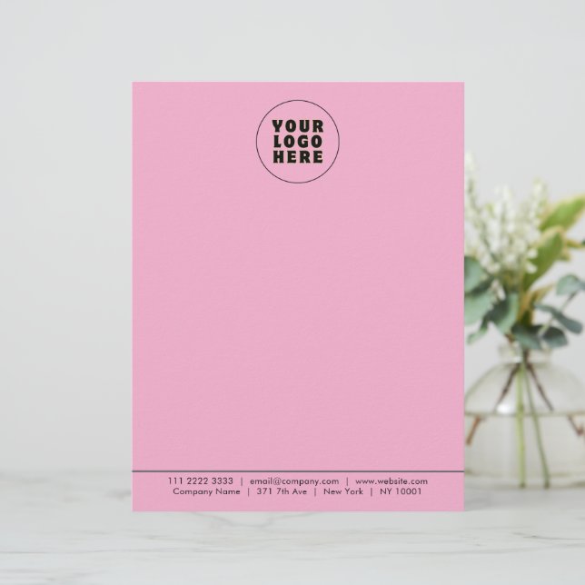 Eenvoudige minimalistische aangepaste Logo en teks Briefhoofd (Staand voorkant)