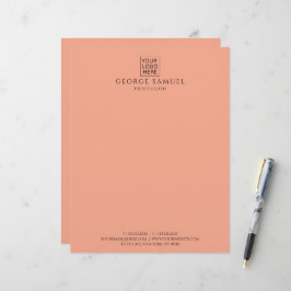 Eenvoudige minimalistische aangepaste Logo en teks Briefhoofd