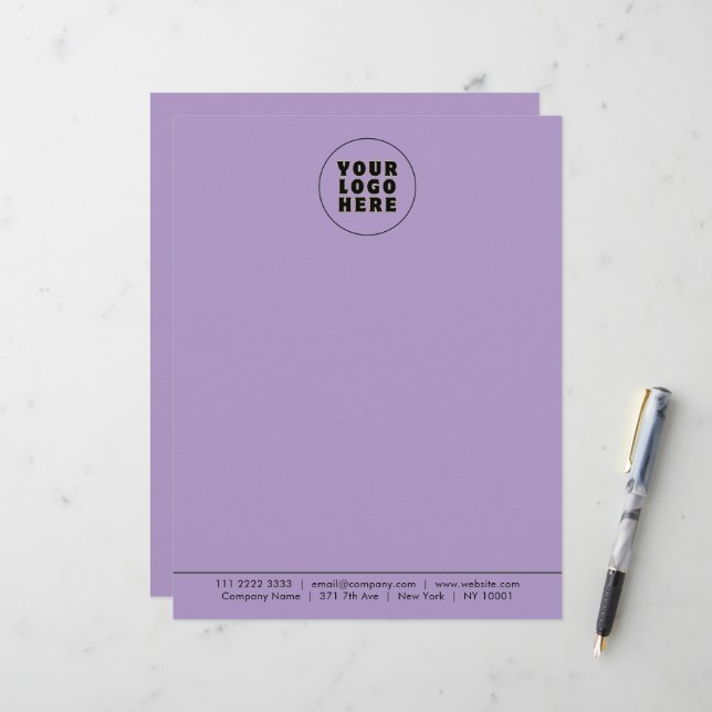 Eenvoudige minimalistische aangepaste Logo en teks Briefhoofd (Voorkant / Achterkant in situ)