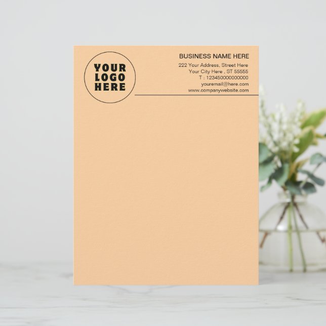 Eenvoudige minimalistische aangepaste Logo en teks Briefhoofd (Staand voorkant)