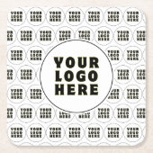 Eenvoudige minimalistische aangepaste Logo en teks Kartonnen Onderzetters (Voorkant)