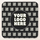 Eenvoudige minimalistische aangepaste Logo en teks Kartonnen Onderzetters (Voorkant)