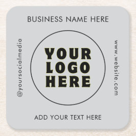 Eenvoudige minimalistische aangepaste Logo en teks Kartonnen Onderzetters