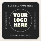 Eenvoudige minimalistische aangepaste Logo en teks Kartonnen Onderzetters (Voorkant)