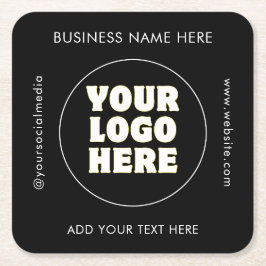 Eenvoudige minimalistische aangepaste Logo en teks Kartonnen Onderzetters