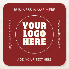 Eenvoudige minimalistische aangepaste Logo en teks Kartonnen Onderzetters