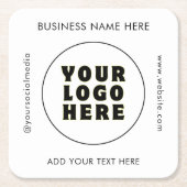 Eenvoudige minimalistische aangepaste Logo en teks Kartonnen Onderzetters (Voorkant)