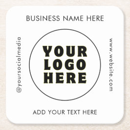 Eenvoudige minimalistische aangepaste Logo en teks Kartonnen Onderzetters