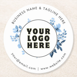 Eenvoudige minimalistische aangepaste Logo en teks Ronde Kartonnen Onderzetter