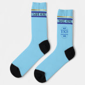 Eenvoudige minimalistische aangepaste Logo en teks Sokken (Links)