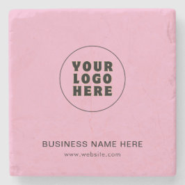 Eenvoudige minimalistische aangepaste Logo en teks Stenen Onderzetter