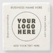 Eenvoudige minimalistische aangepaste Logo en teks Stenen Onderzetter (Voorkant)