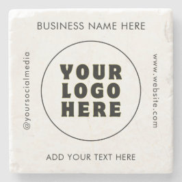 Eenvoudige minimalistische aangepaste Logo en teks Stenen Onderzetter