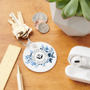 Eenvoudige minimalistische aangepaste Logo Sleutel Sleutelhanger