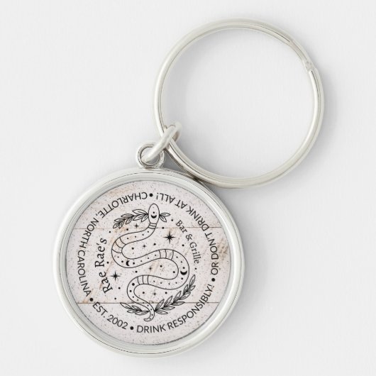 Eenvoudige minimalistische aangepaste Logo Sleutel Sleutelhanger (Voorkant)