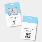 Eenvoudige Minimalistische Aangepaste Logo & Tekst Badge (Voor- en achterkant)