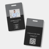 Eenvoudige Minimalistische Aangepaste Logo & Tekst Badge (Voor- en achterkant)