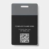 Eenvoudige Minimalistische Aangepaste Logo & Tekst Badge (Achterkant)