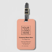Eenvoudige Minimalistische Aangepaste Logo & Tekst Bagagelabel (Voorkant (verticaal))