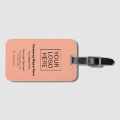 Eenvoudige Minimalistische Aangepaste Logo & Tekst Bagagelabel (Voorkant (horizontaal))