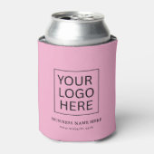 Eenvoudige Minimalistische Aangepaste Logo & Tekst Blikjeskoeler (Blikje Voorkant)