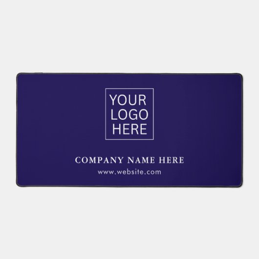 Eenvoudige Minimalistische Aangepaste Logo & Tekst Bureaumat (Voorkant)