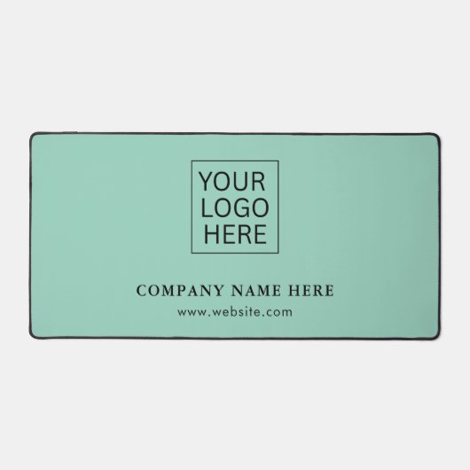 Eenvoudige Minimalistische Aangepaste Logo & Tekst Bureaumat (Voorkant)