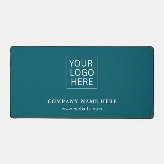 Eenvoudige Minimalistische Aangepaste Logo & Tekst Bureaumat (Voorkant)