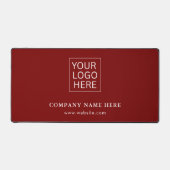 Eenvoudige Minimalistische Aangepaste Logo & Tekst Bureaumat (Voorkant)