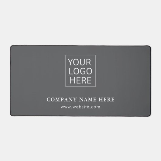 Eenvoudige Minimalistische Aangepaste Logo & Tekst Bureaumat (Voorkant)