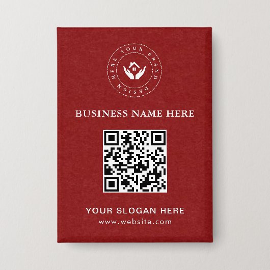 Eenvoudige Minimalistische Aangepaste Logo & Tekst Button (Voorkant)