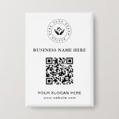 Eenvoudige Minimalistische Aangepaste Logo & Tekst Button (Voorkant)