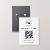 Eenvoudige Minimalistische Aangepaste Logo & Tekst Button (Voorkant / Achterkant)