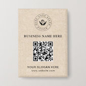 Eenvoudige Minimalistische Aangepaste Logo & Tekst Button (Voorkant)