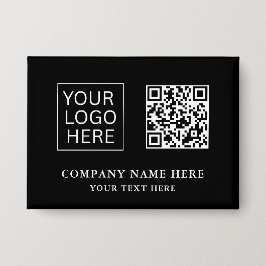 Eenvoudige Minimalistische Aangepaste Logo & Tekst Button (Voorkant)