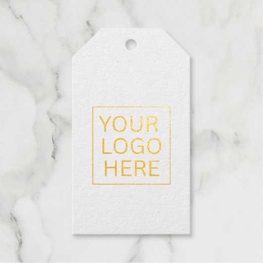 Eenvoudige Minimalistische Aangepaste Logo & Tekst Cadeaulabels (Voorkant)
