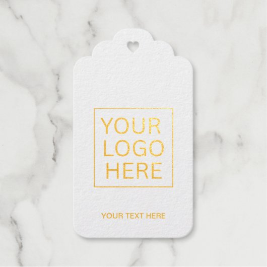 Eenvoudige Minimalistische Aangepaste Logo & Tekst Cadeaulabels (Voorkant)