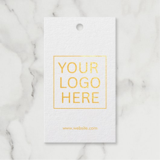 Eenvoudige Minimalistische Aangepaste Logo & Tekst Cadeaulabels (Voorkant)