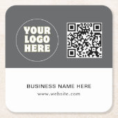 Eenvoudige minimalistische aangepaste Logo-tekst e Kartonnen Onderzetters (Voorkant)