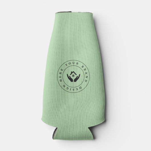 Eenvoudige Minimalistische Aangepaste Logo & Tekst Flesjeskoeler (Voorkant)