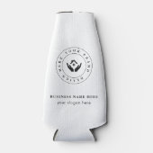 Eenvoudige Minimalistische Aangepaste Logo & Tekst Flesjeskoeler (Voorkant)